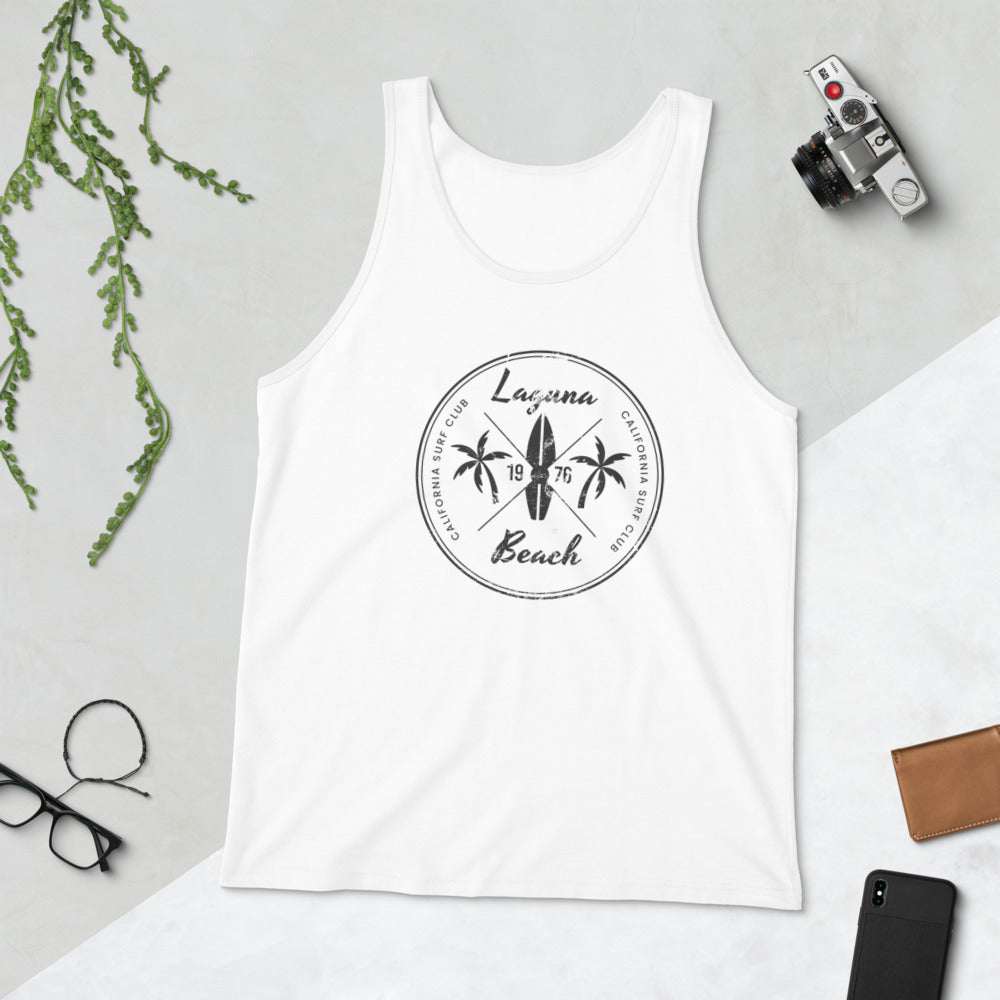 Retro Laguna Beach California Surfing Fan Unisex Tank Top