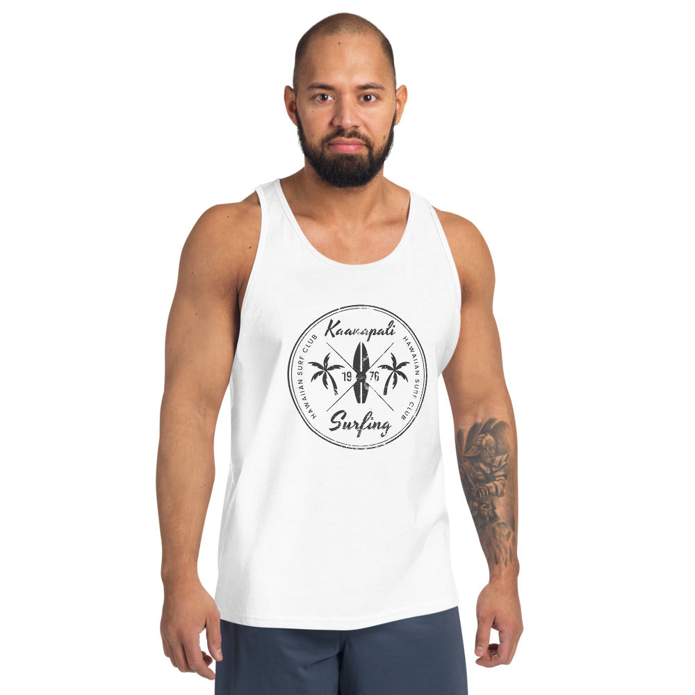 Retro Kaanapali Maui Hawaii Surfing Fan Beach Unisex Tank Top