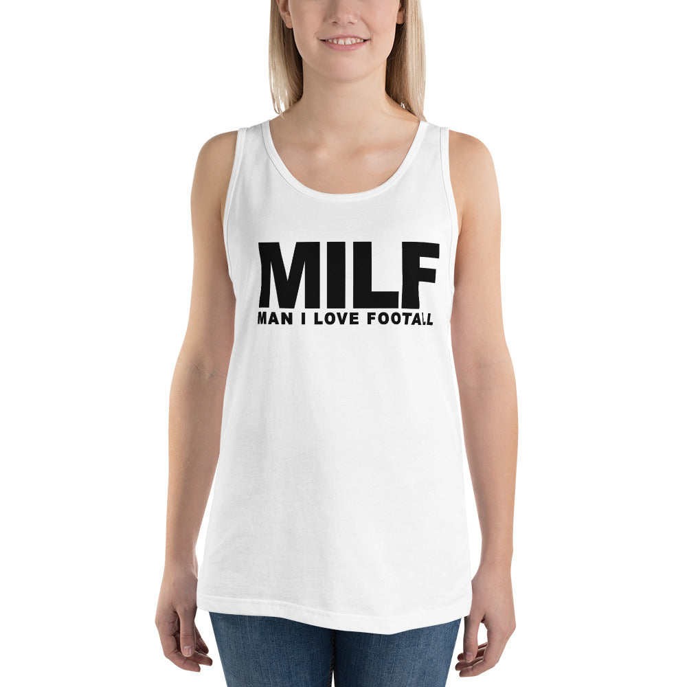 Funny MILF Football Fan Joke Quote Wordplay Unisex Tank Top