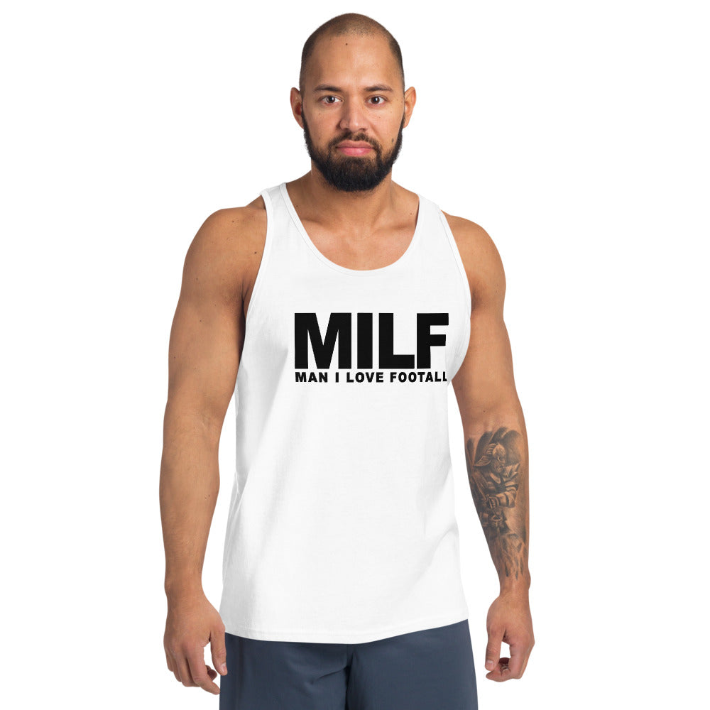 Funny MILF Football Fan Joke Quote Wordplay Unisex Tank Top