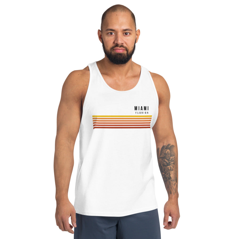 Retro Miami Florida Vacation Stripes Unisex Tank Top