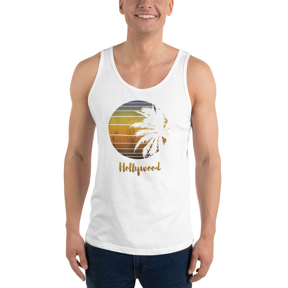 Retro Hollywood California Palm Tree Vacation Souvenir Unisex Tank Top