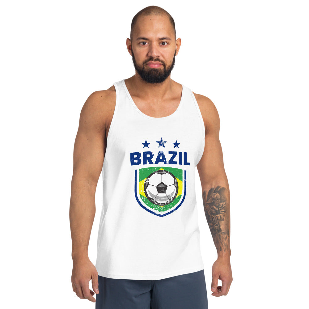Retro Brazil Soccer Team Football Fan Country Brasil Brazilian Flag Unisex Tank Top