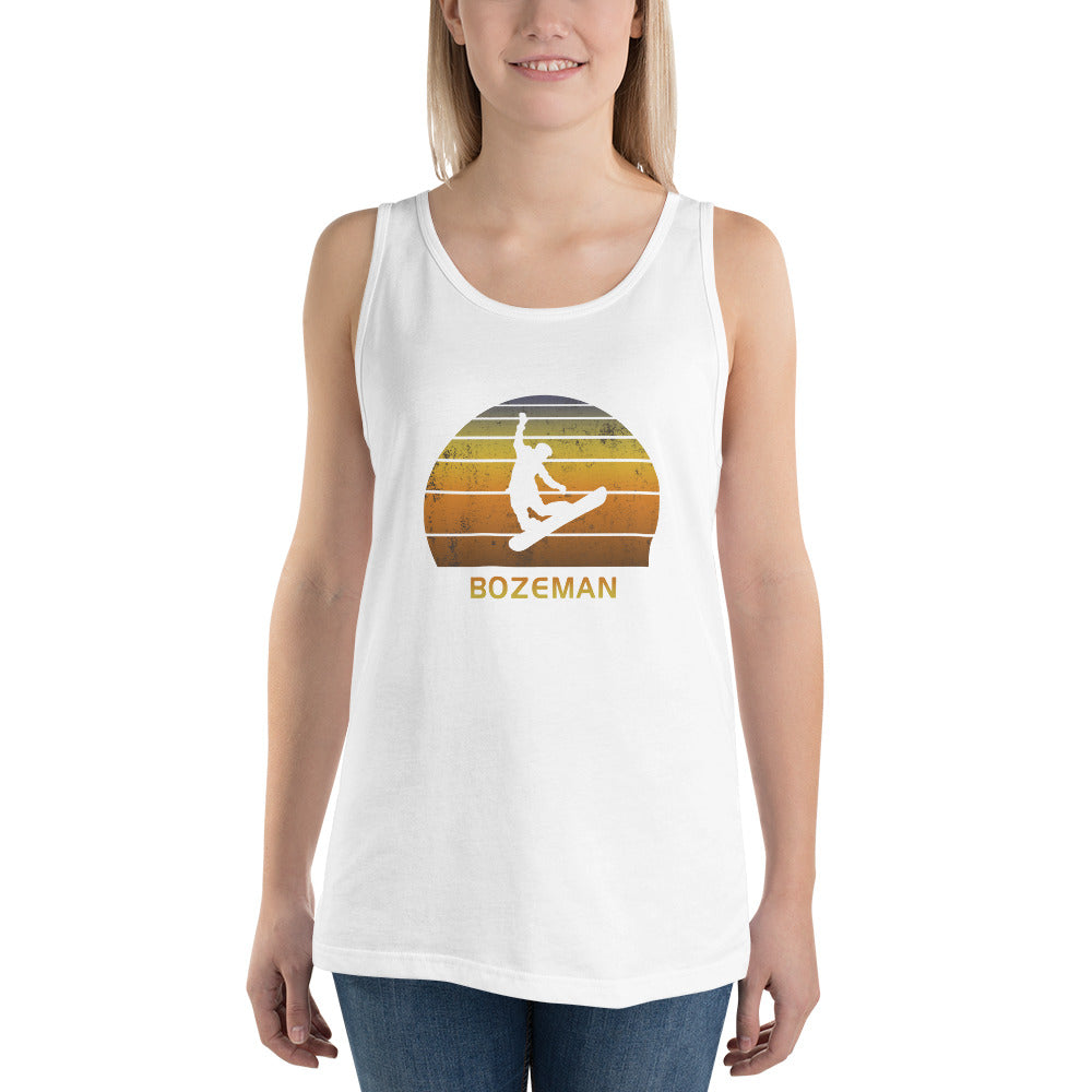 Retro Bozeman Montana Snowboarding Fan Unisex Tank Top