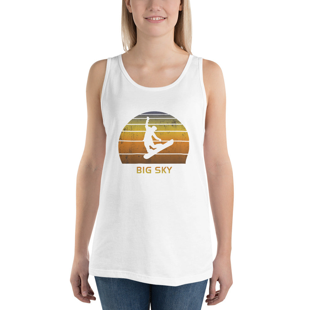 Retro Big Sky Montana Snowboarding Fan Unisex Tank Top