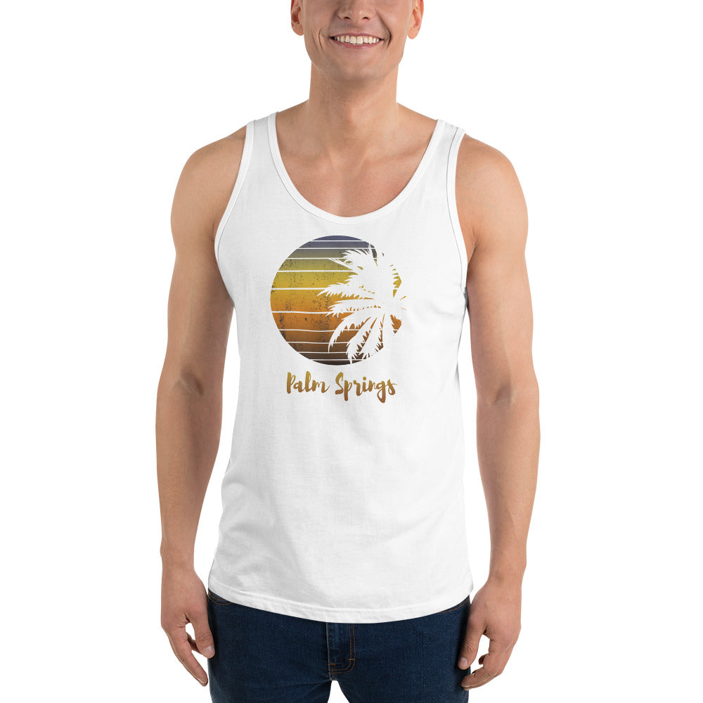 Retro Palm Springs California Desert Vacation Souvenir Palm Tree Unisex Tank Top