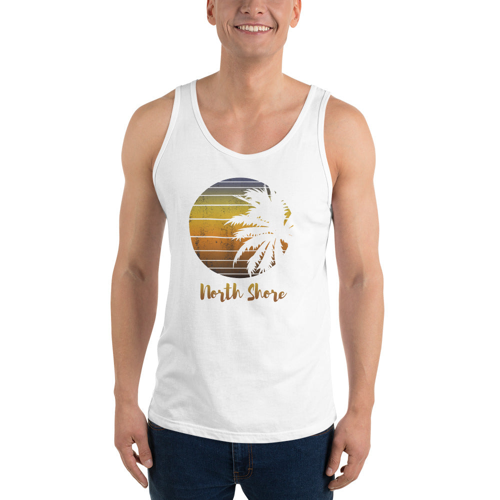 Retro North Shore Oahu Hawaii Hawaiian Beach Vacation Souvenir Unisex Tank Top
