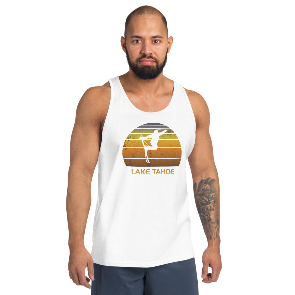 Cool Retro Lake Tahoe California Skiing Ski Fan Unisex Tank Top