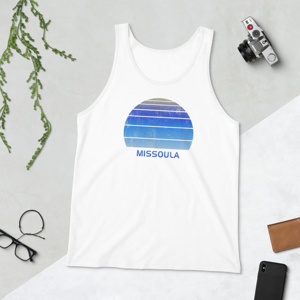 Retro Missoula Montana Ski Skiing Fan Unisex Tank Top
