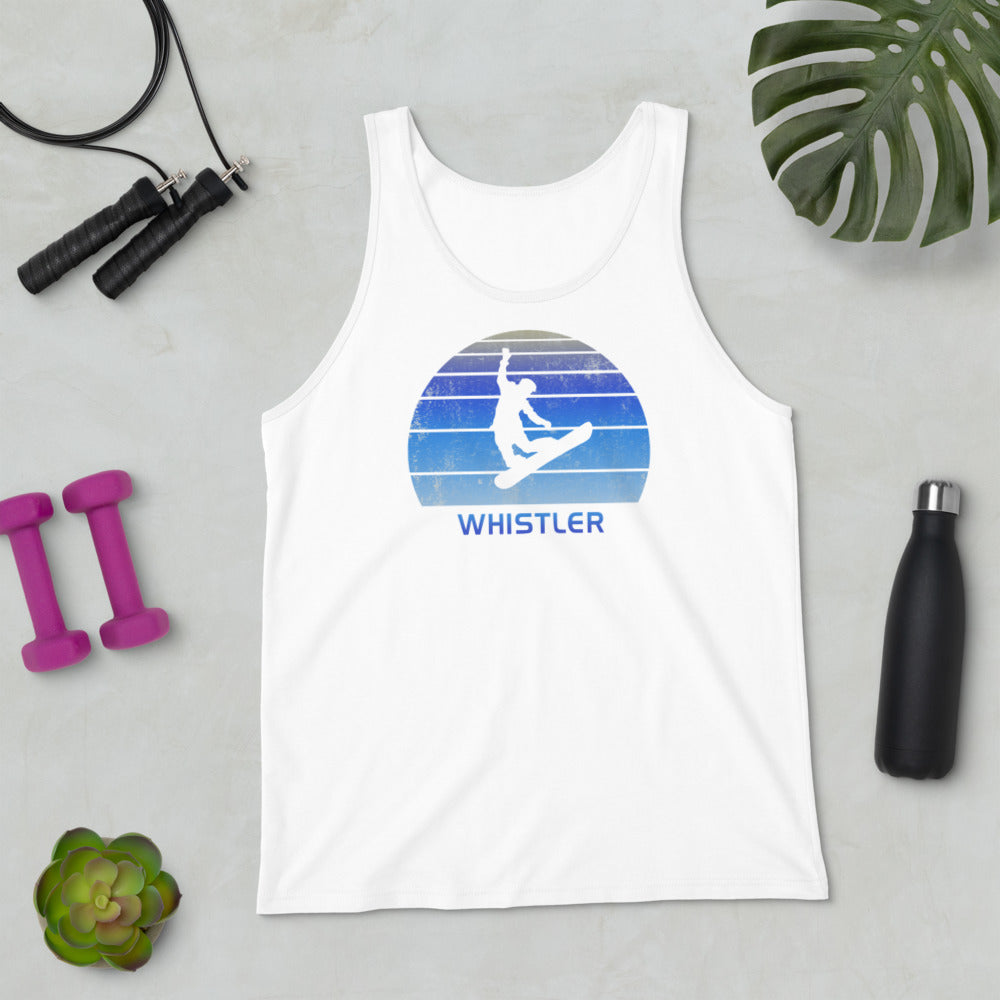Retro Whistler Canada Snowboarding Fan Unisex Tank Top