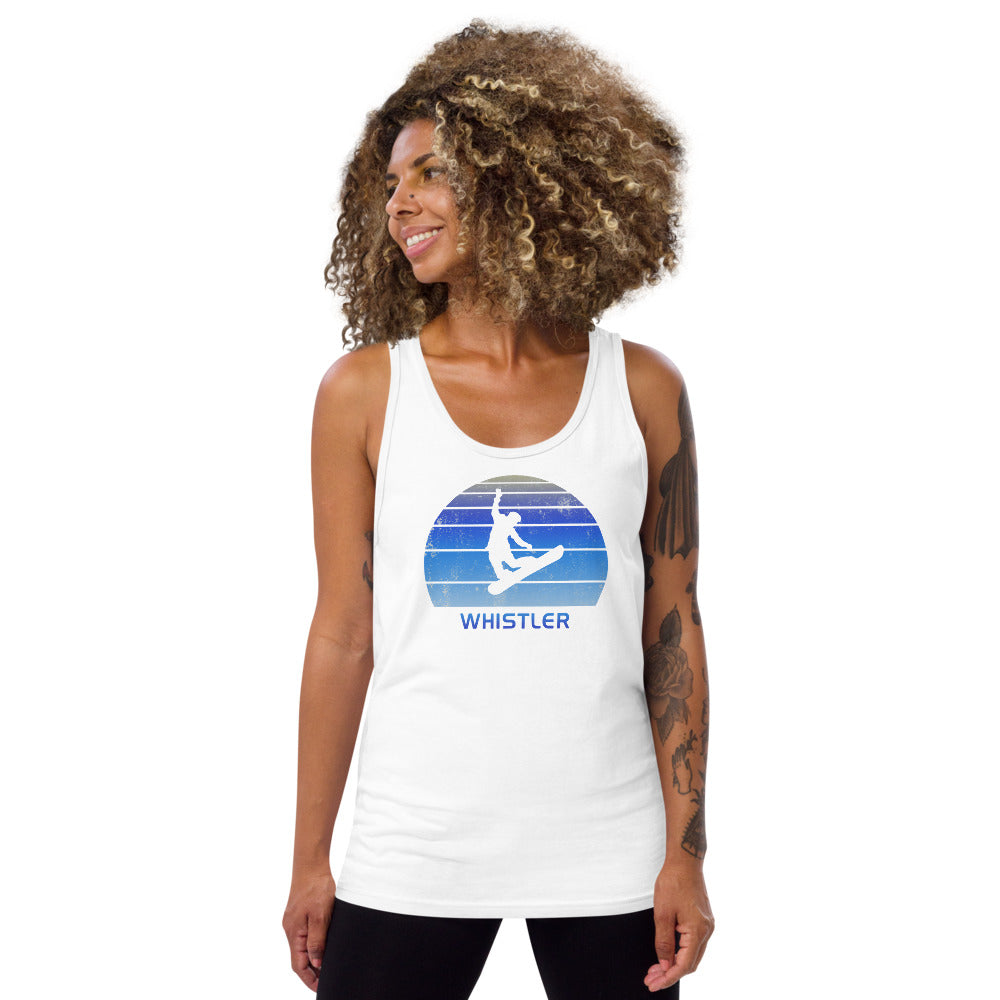 Retro Whistler Canada Snowboarding Fan Unisex Tank Top