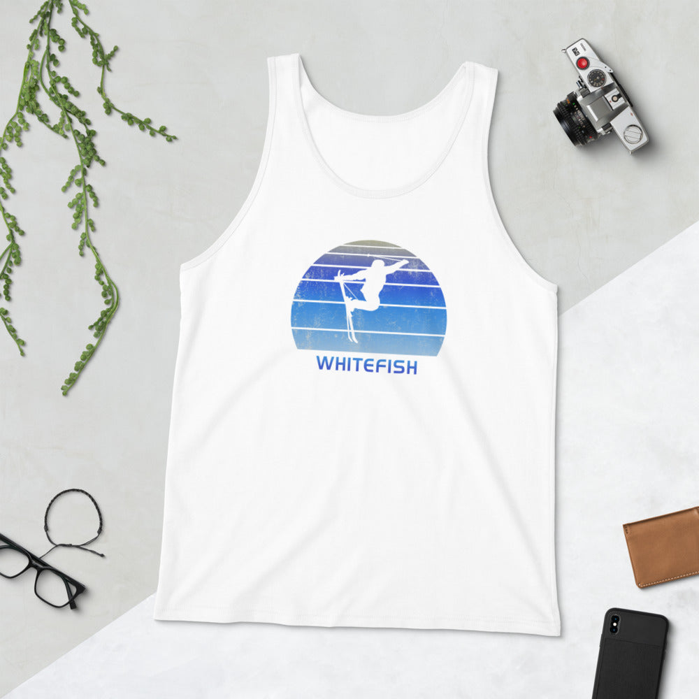 Retro Whitefish Montana Skiing Fan Unisex Tank Top