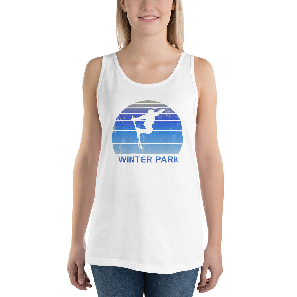 Retro Winter Park Colorado Skiing Fan Unisex Tank Top