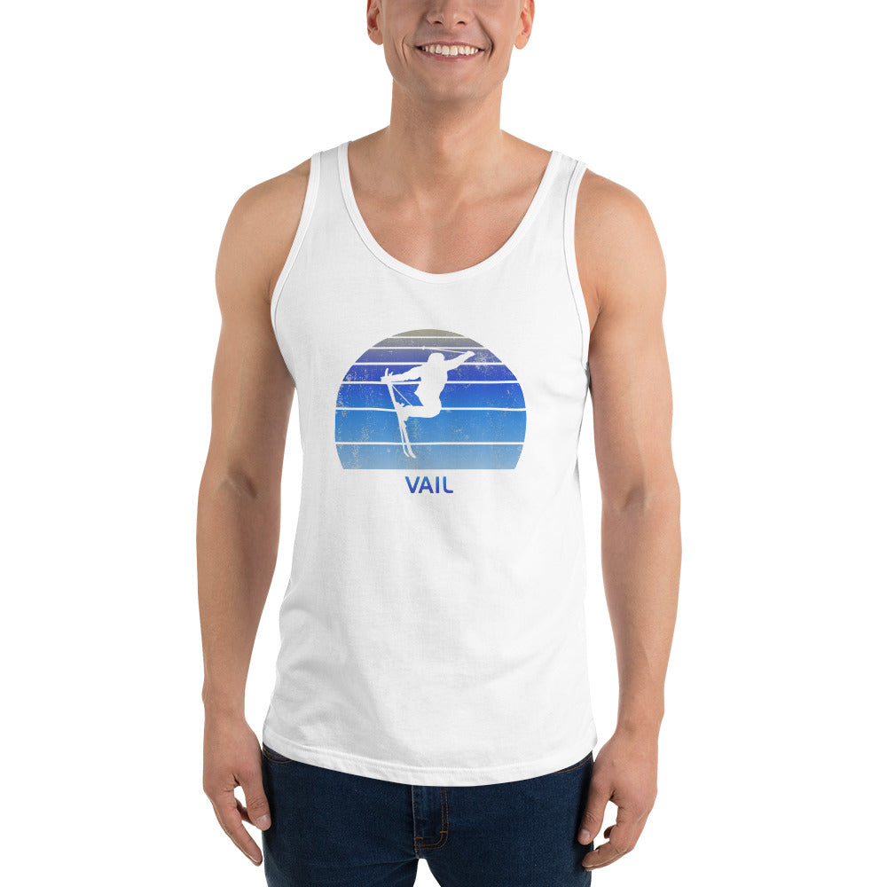 Retro Vail Colorado Skiing Fan Unisex Tank Top