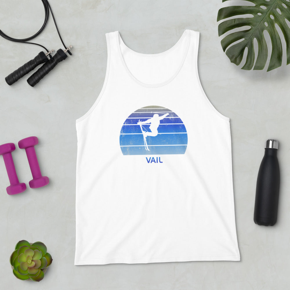 Retro Vail Colorado Skiing Fan Unisex Tank Top