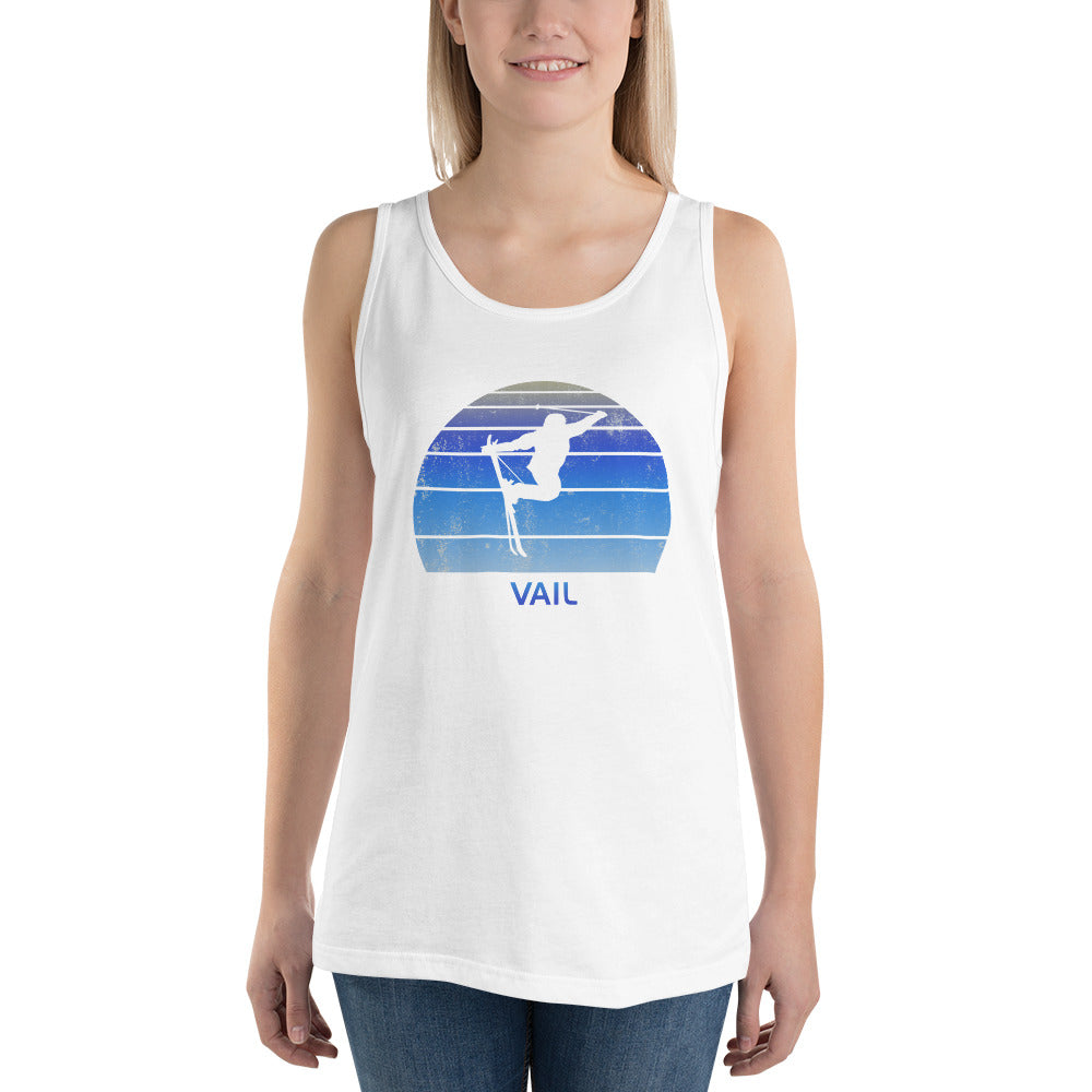 Retro Vail Colorado Skiing Fan Unisex Tank Top