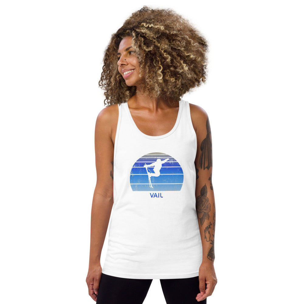 Retro Vail Colorado Skiing Fan Unisex Tank Top