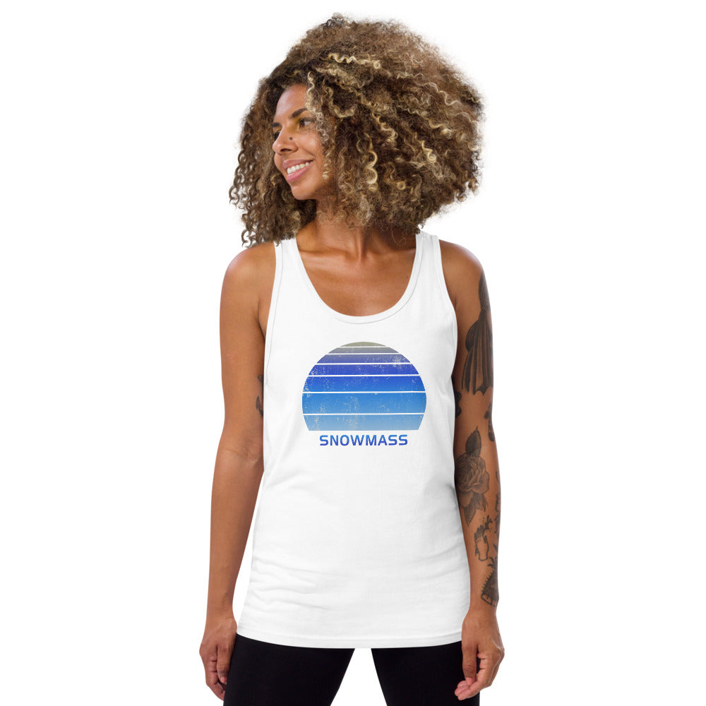 Retro Snowmass Colorado Ski Skiing Fan Unisex Tank Top