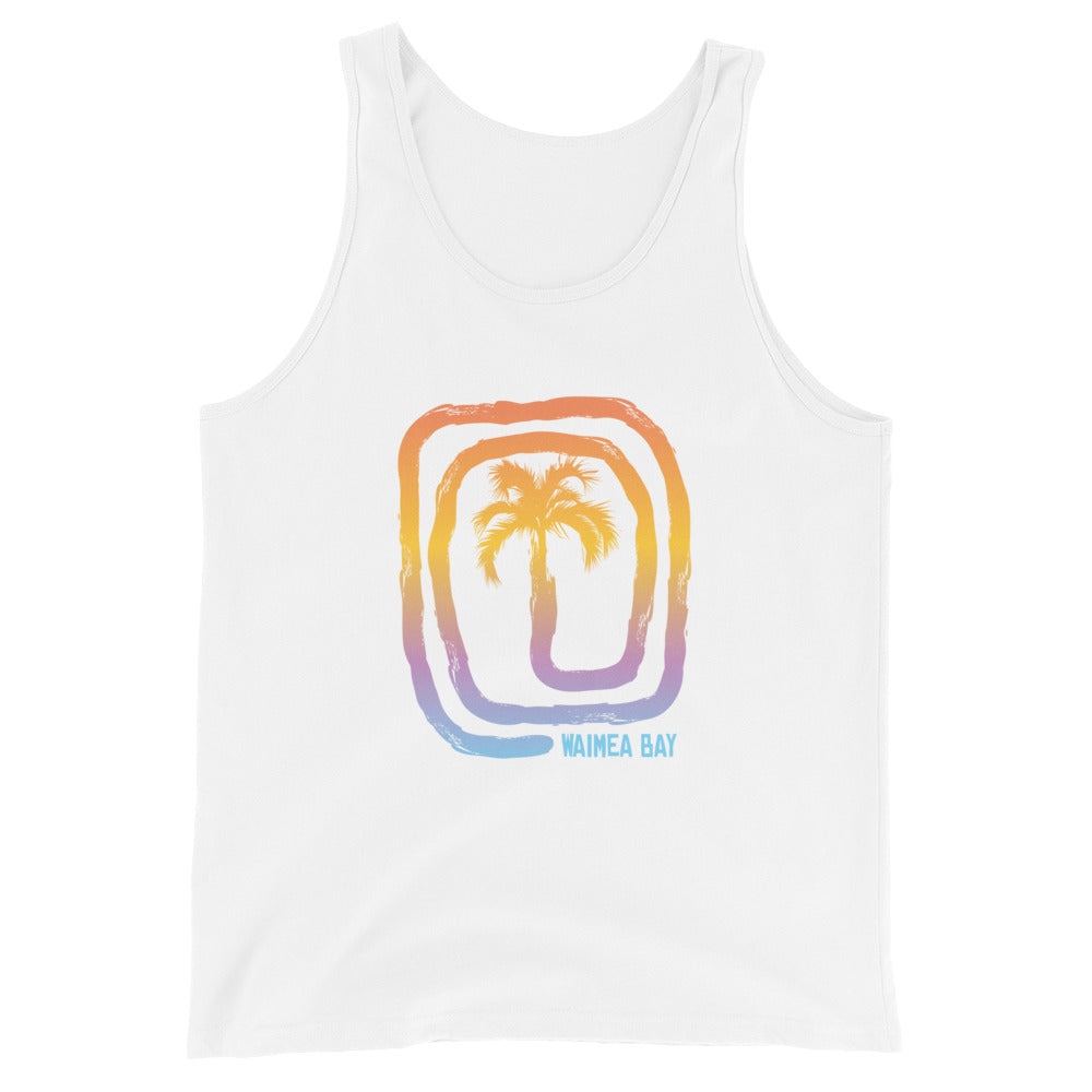 Cool Waimea Bay Oahu Hawaii Beach Palm Tree Vacation Souvenir Unisex Tank Top