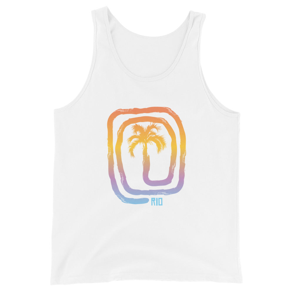 Cool Rio De Janeiro Brazil Beach Palm Tree Vacation Souvenir Unisex Tank Top