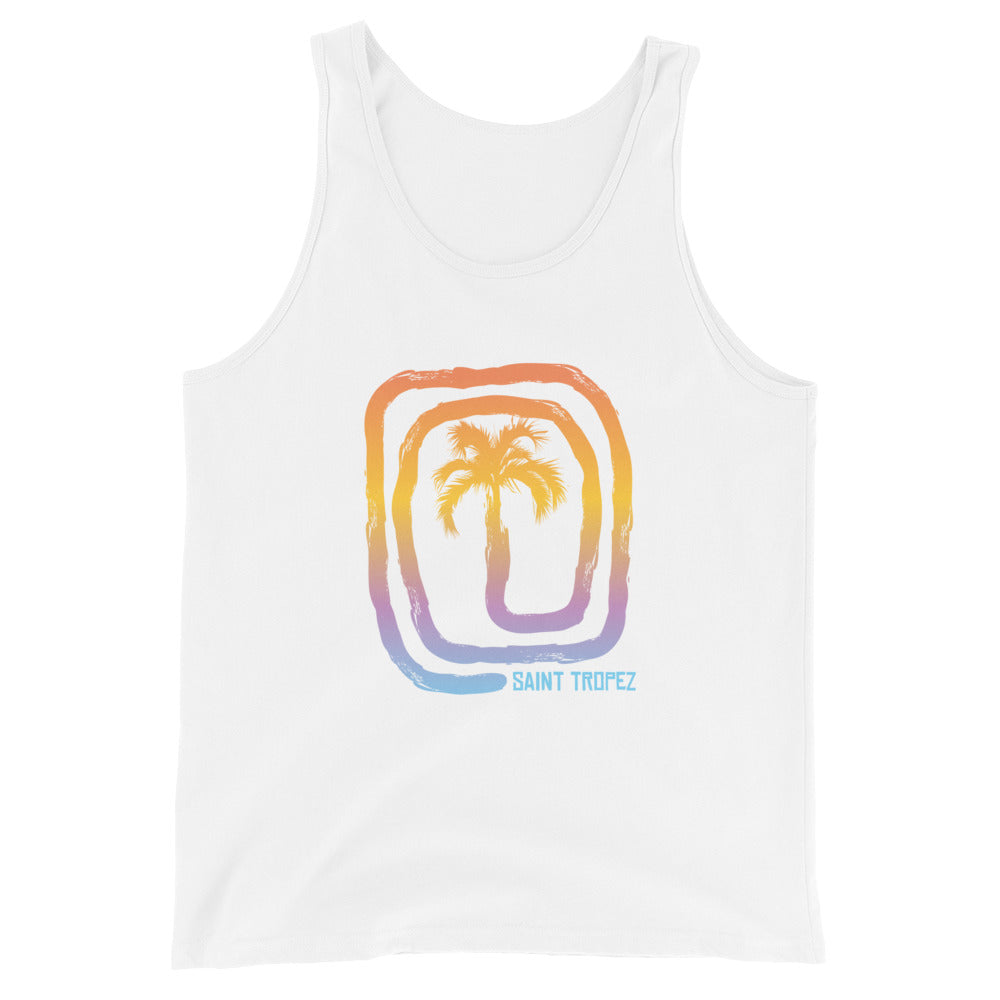 Cool Saint Tropez Palm Tree Souvenir Vacation Unisex Tank Top
