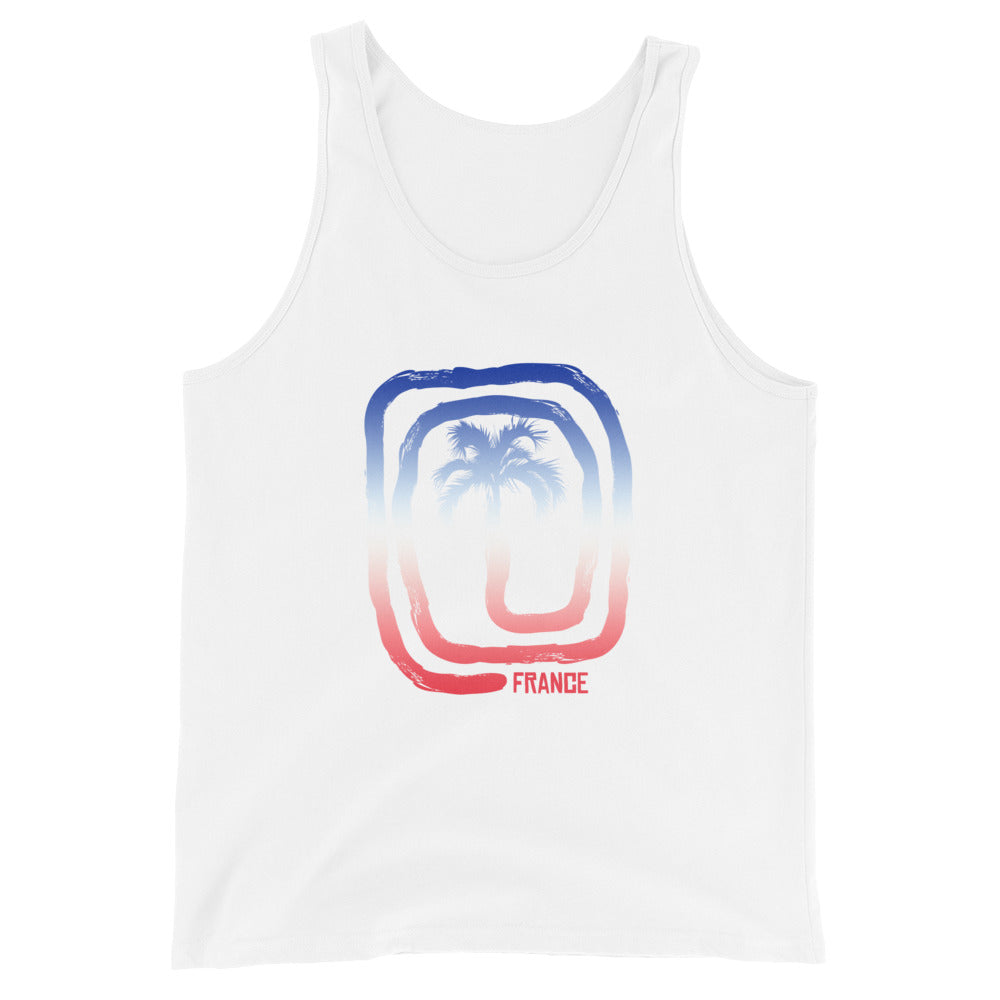Cool France flag Beach Palm Tree Vacation Souvenir Unisex Tank Top