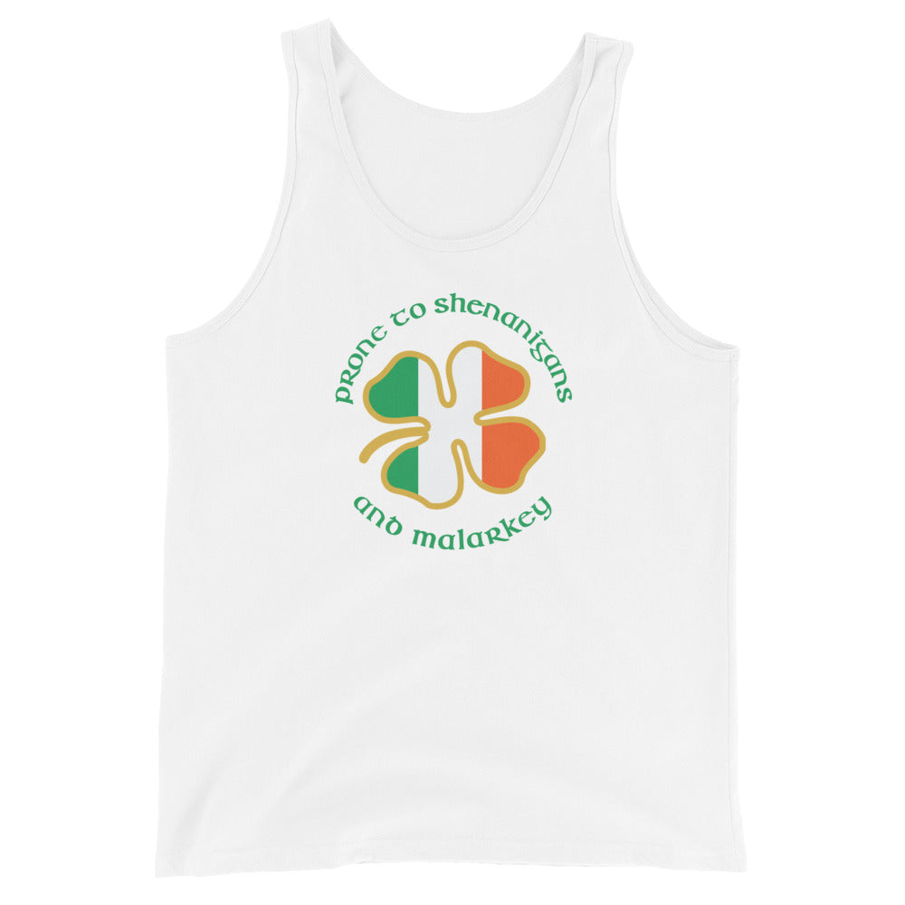 Funny Prone To Shenanigans & Malarkey Irish Flag St. Patrick's Day Unisex Tank Top