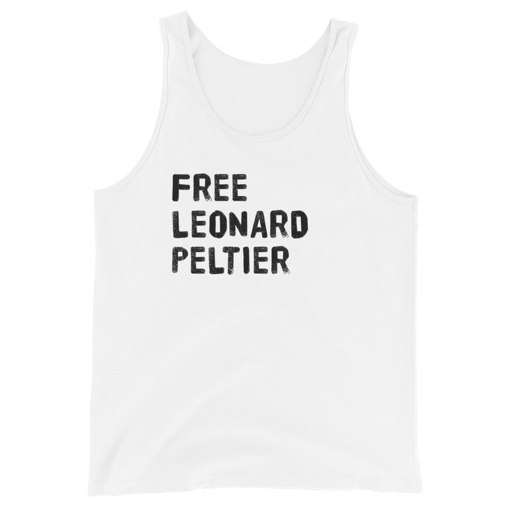 Free Leonard Peltier Native American Indian Justice Political Slogan Music Unisex Tank Top
