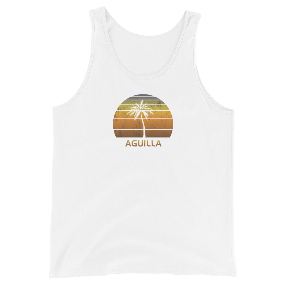 Retro Anguila Vintage Sunset Beach Vacation Souvenir Unisex Tank Top