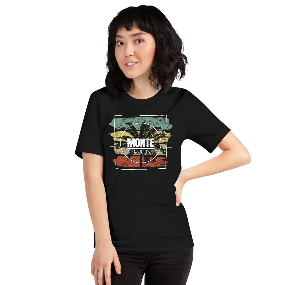 Cool Monte Carlo Unisex T-Shirt Palm Tree Beach Vacation Souvenir