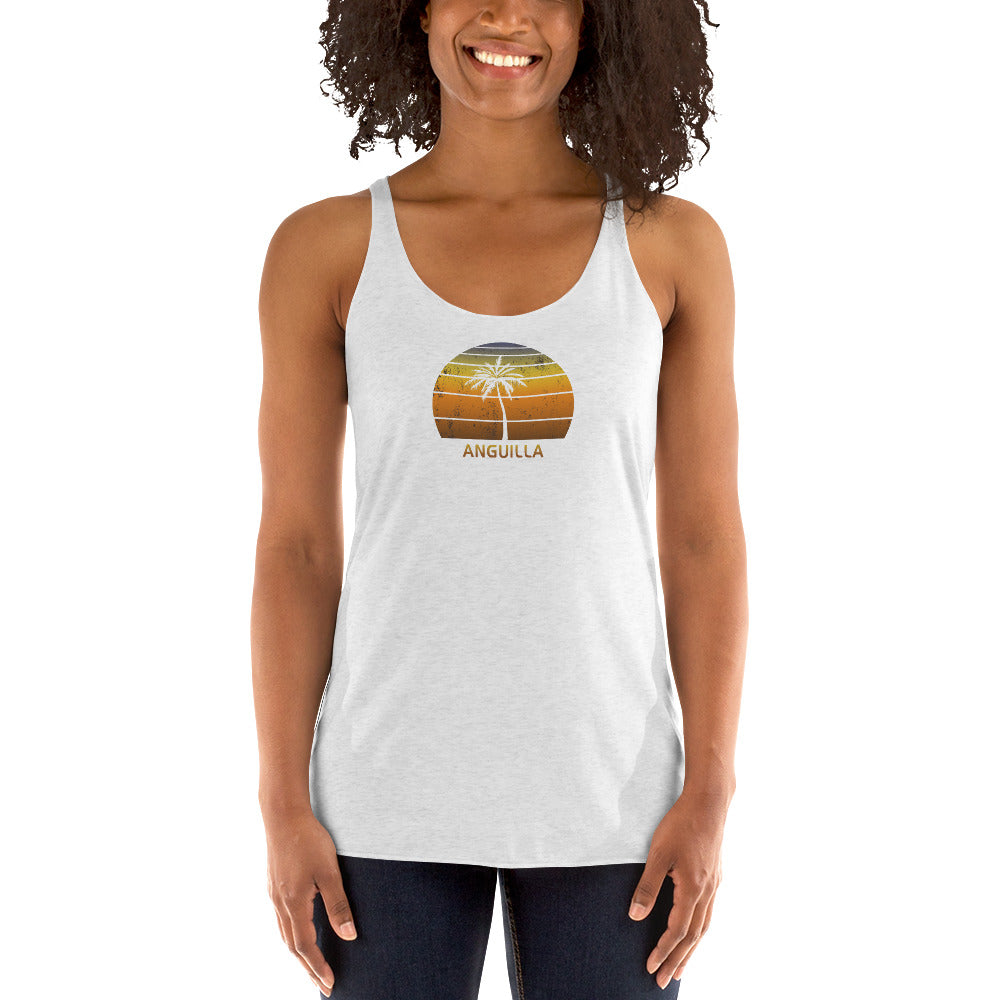 Vintage Anguilla Women's Racerback Tank Top Sunset