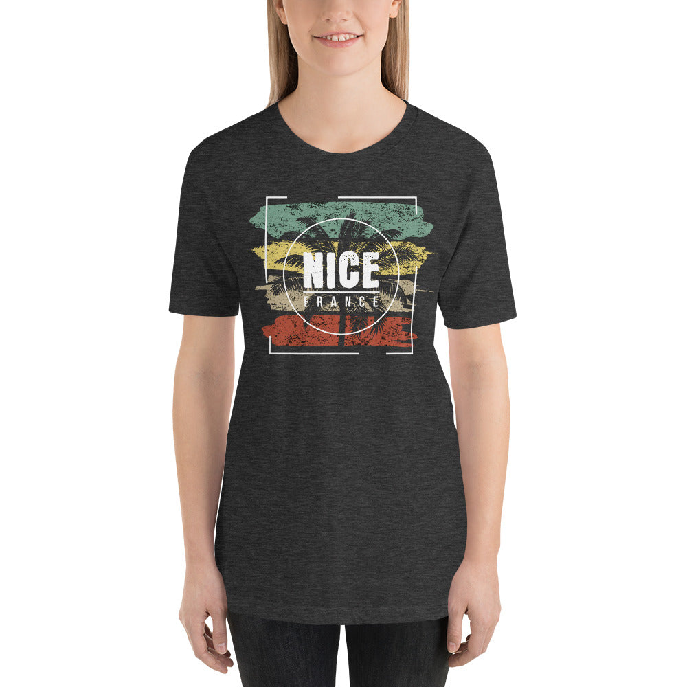 Cool Nice France Unisex T-Shirt Palm Tree Beach Vacation Souvenir