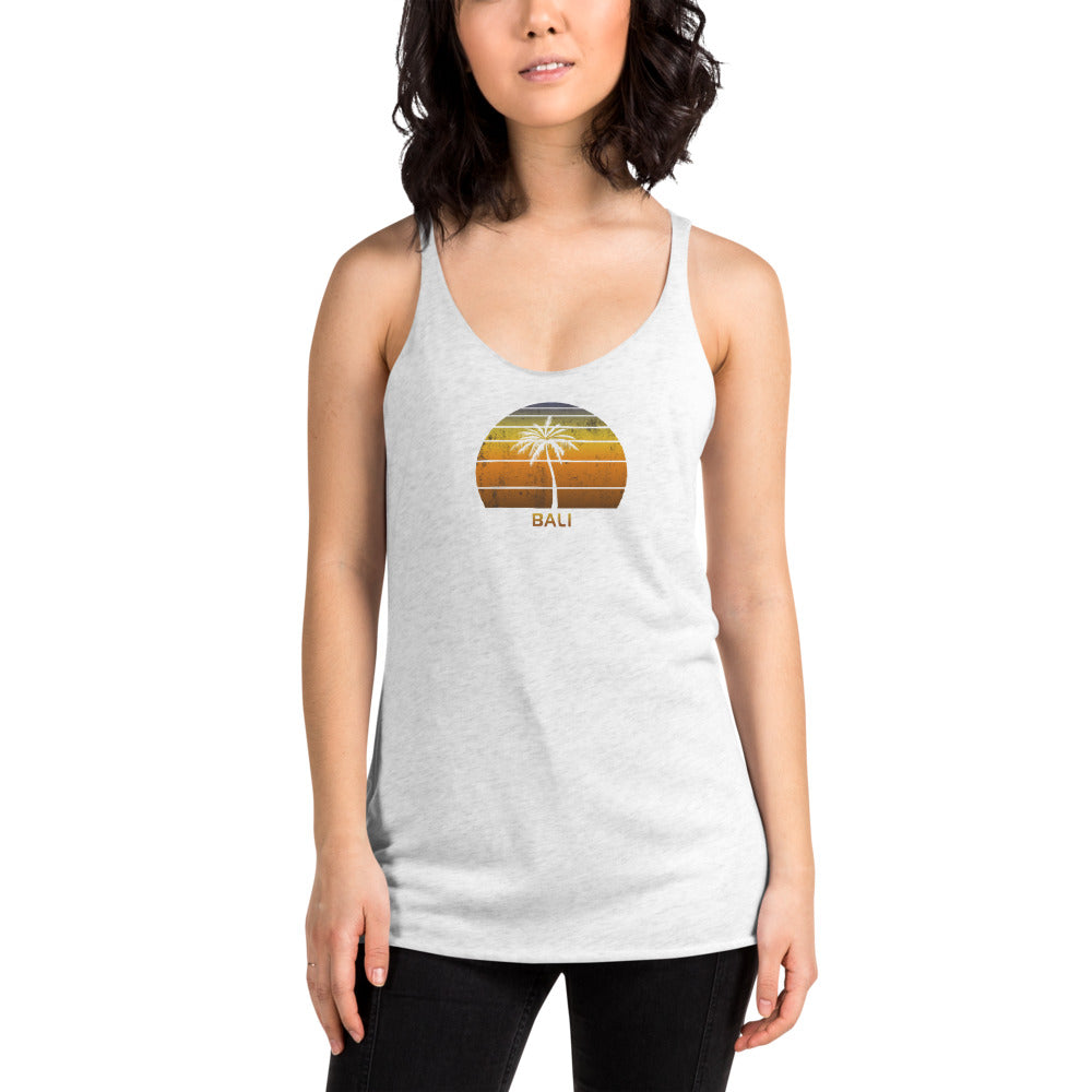Vintage Bali Indonesia Women's Racerback Tank Top Sunset