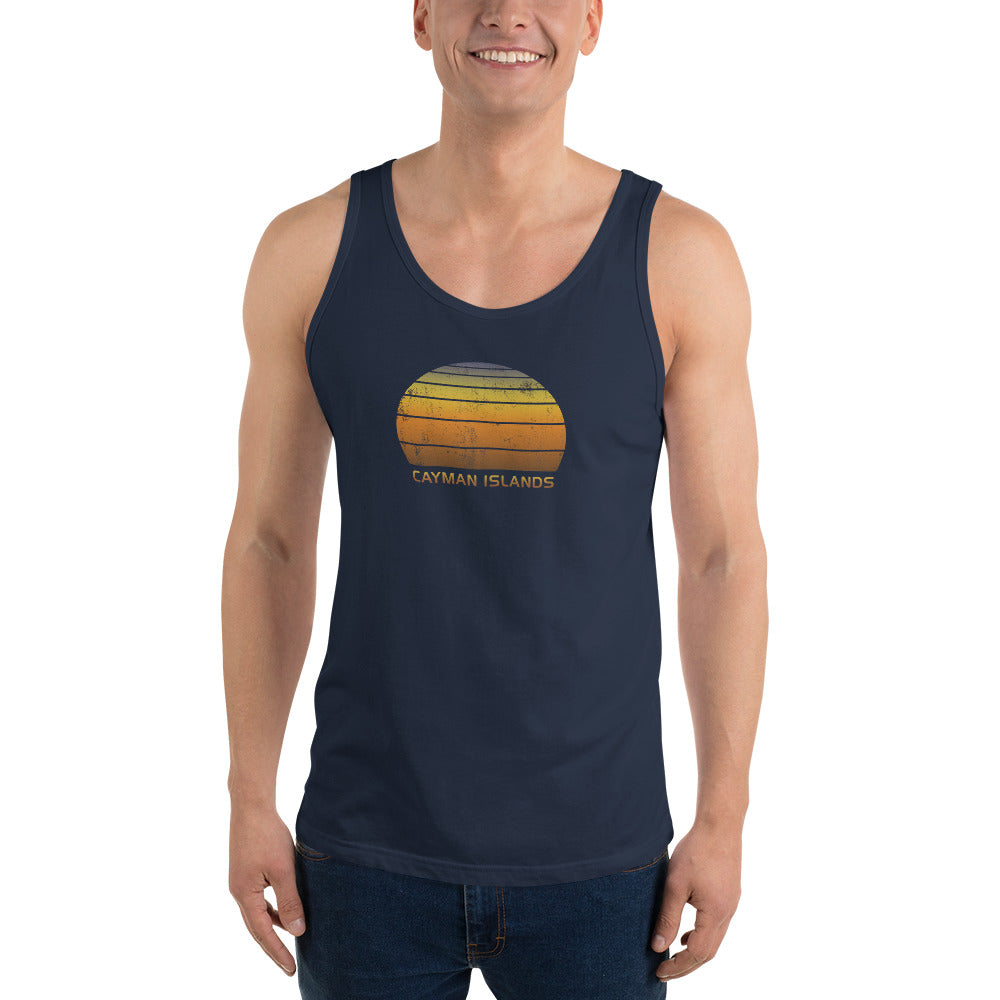 Retro Cayman Island Sunset Vacation Souvenir Vintage Sunrise Unisex Tank Top