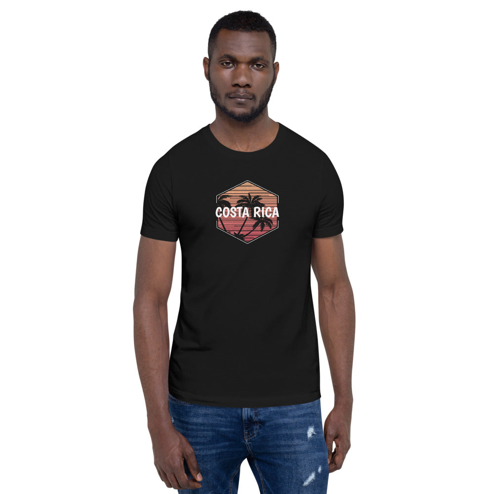 Costa Rica Sunset Tropical Vacation Souvenir Retro Sunrise Unisex T-Shirt