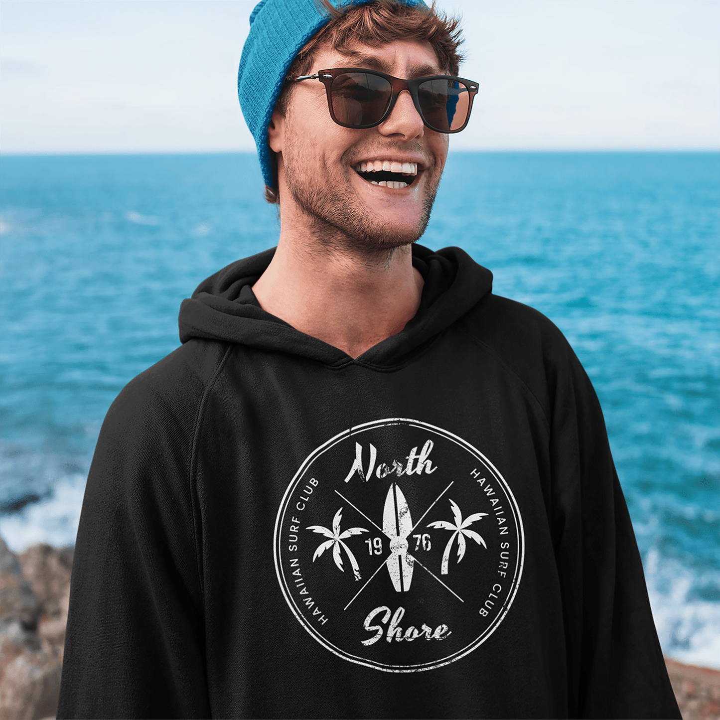 -Retro North Shore Oahu Hawaii Surfing Fan Beach Unisex Hoodie Top Sweatshirt