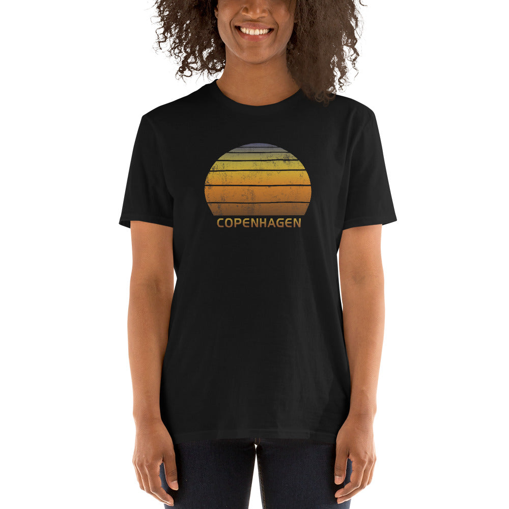 Retro Copenhagen Denmark Sunset Vacation Souvenir Vintage Sunrise Unisex T-Shirt