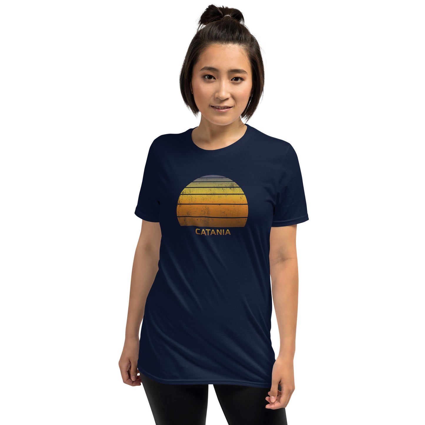 Retro Catania Italy Sunset Vacation Souvenir Vintage Sunrise Unisex T-Shirt