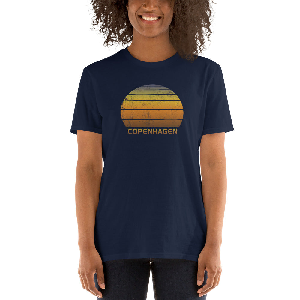 Retro Copenhagen Denmark Sunset Vacation Souvenir Vintage Sunrise Unisex T-Shirt