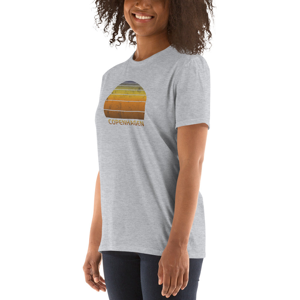 Retro Copenhagen Denmark Sunset Vacation Souvenir Vintage Sunrise Unisex T-Shirt