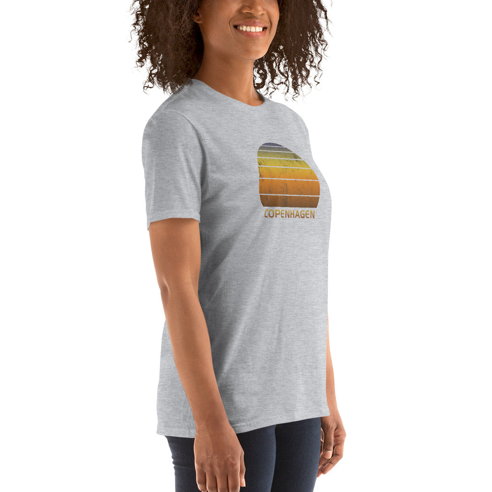 Retro Copenhagen Denmark Sunset Vacation Souvenir Vintage Sunrise Unisex T-Shirt