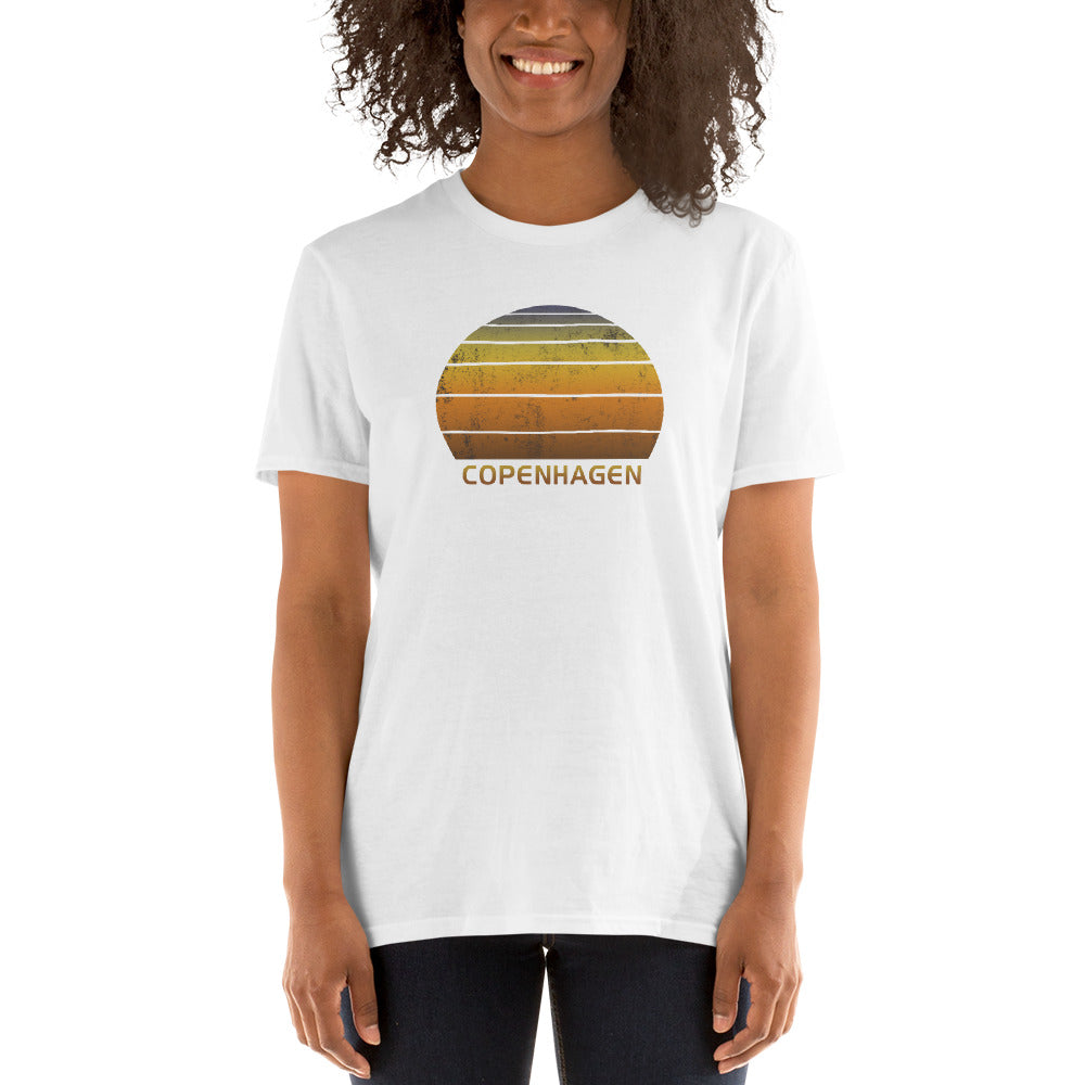 Retro Copenhagen Denmark Sunset Vacation Souvenir Vintage Sunrise Unisex T-Shirt