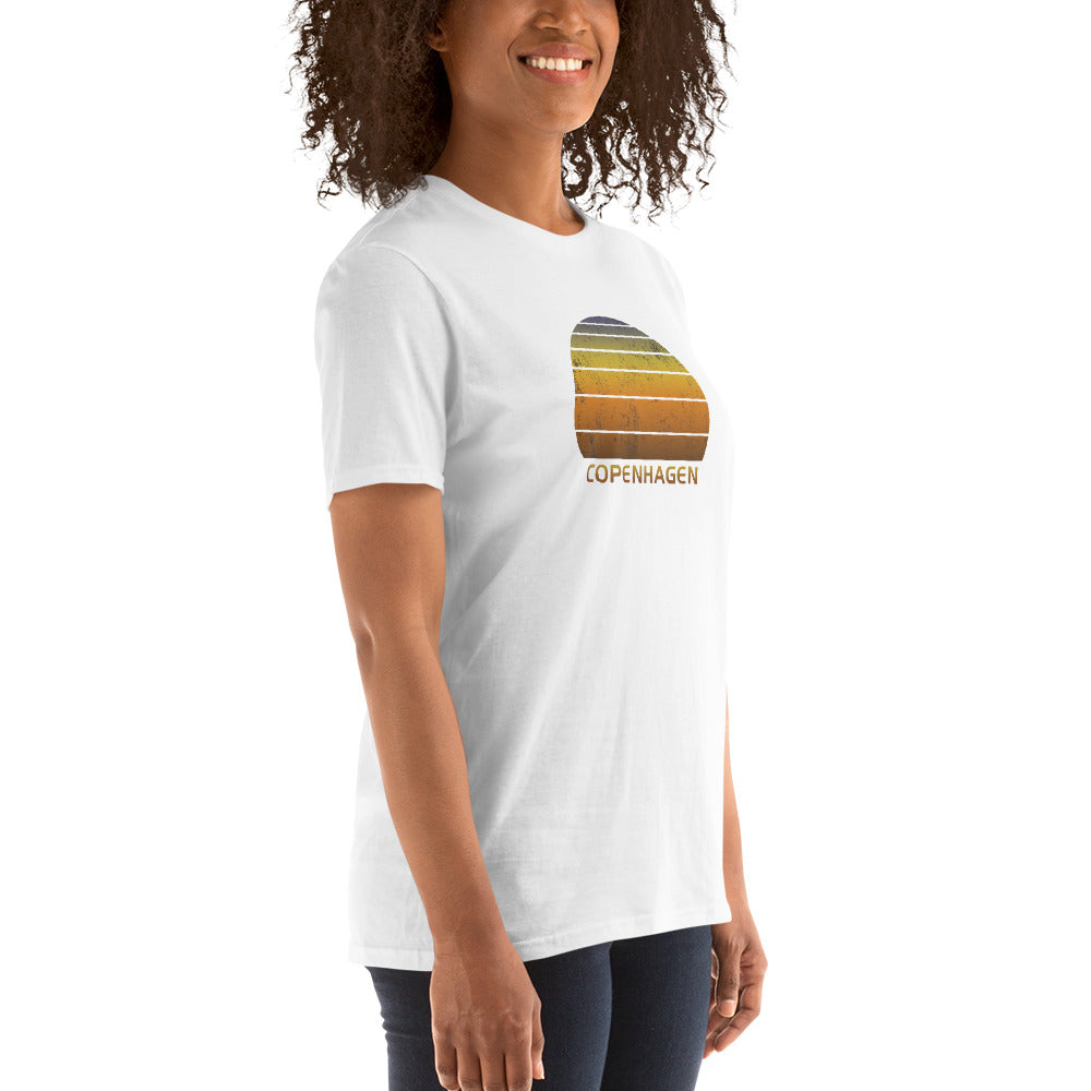 Retro Copenhagen Denmark Sunset Vacation Souvenir Vintage Sunrise Unisex T-Shirt