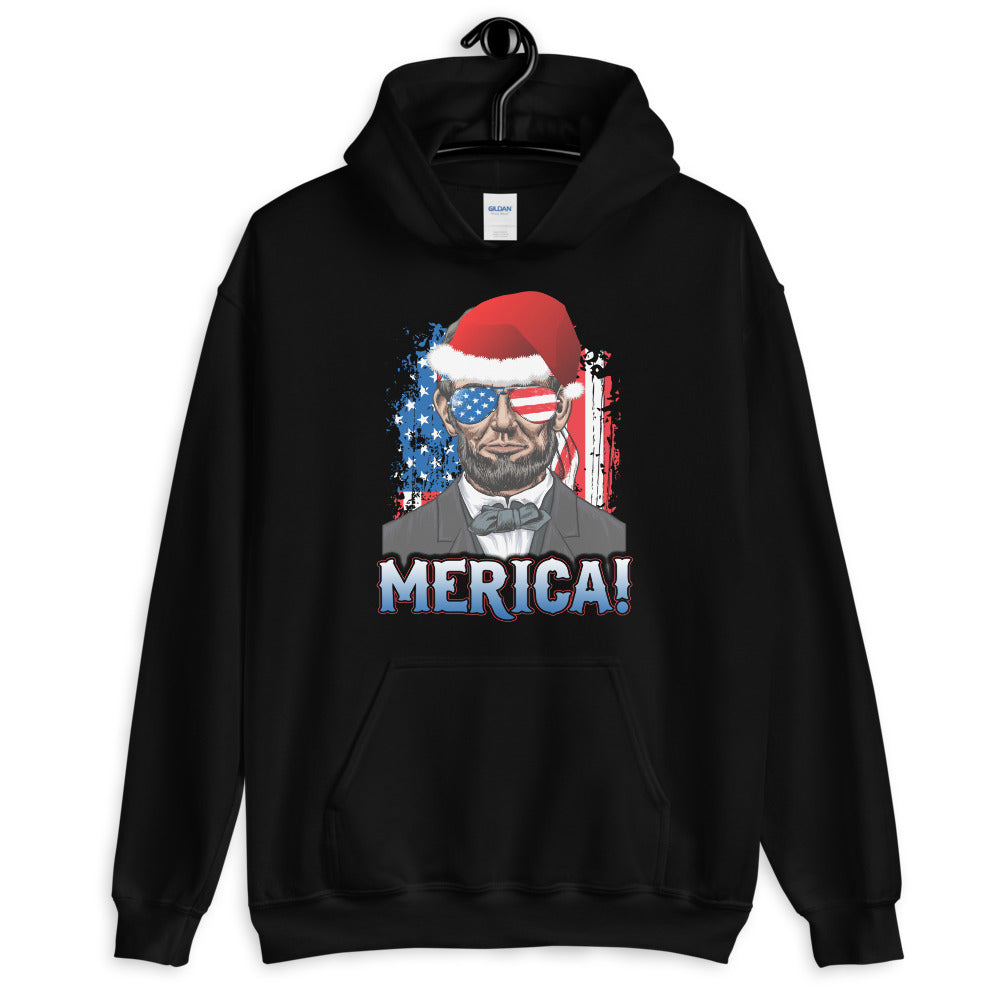 Funny President Abraham Lincoln Merica Christmas Political USA Unisex Hoodie Top Sweatshirt