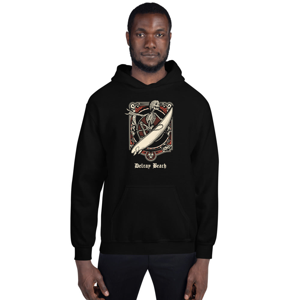 Cool Delray Beach Florida Surfing Fan Surfer Unisex Hoodie Top Sweatshirt