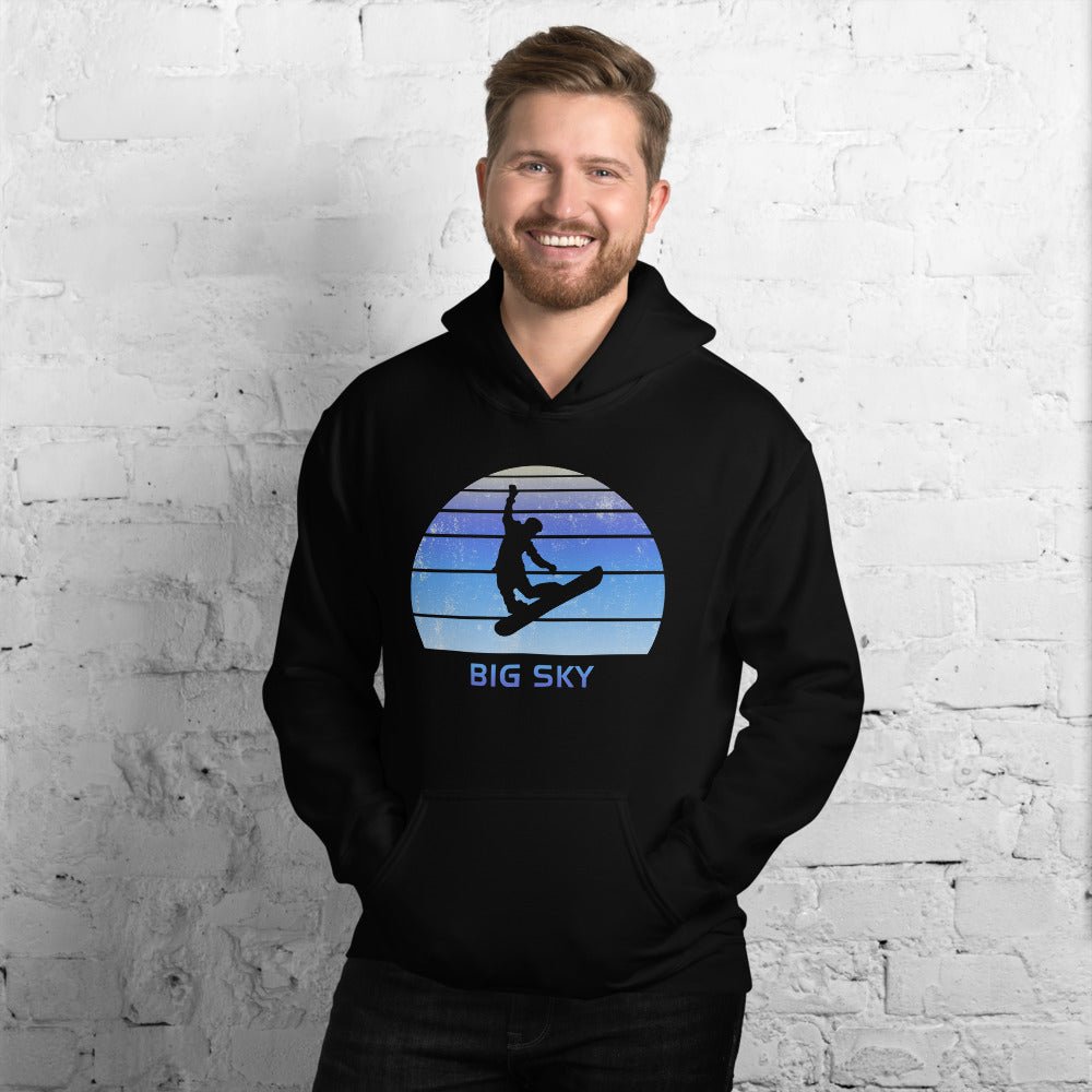 Retro Big Sky Montana Snowboarding Fan Unisex Hoodie Top Sweatshirt