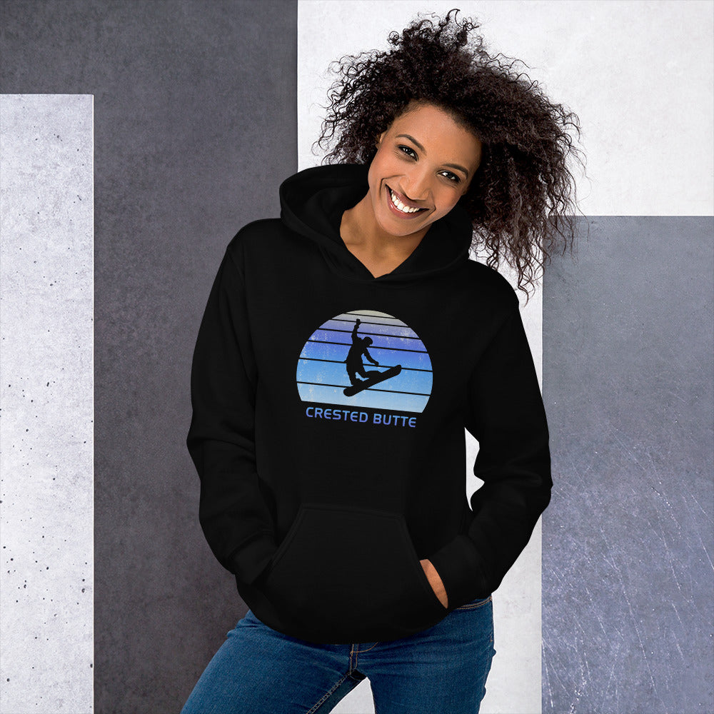 Retro Crested Butte Colorado Snowboarding Fan Unisex Hoodie Top Sweatshirt