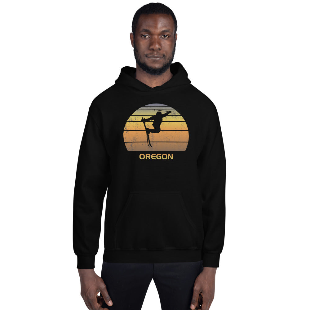 Cool Retro Oregon Skiing Ski Fan Unisex Hoodie Top Sweatshirt
