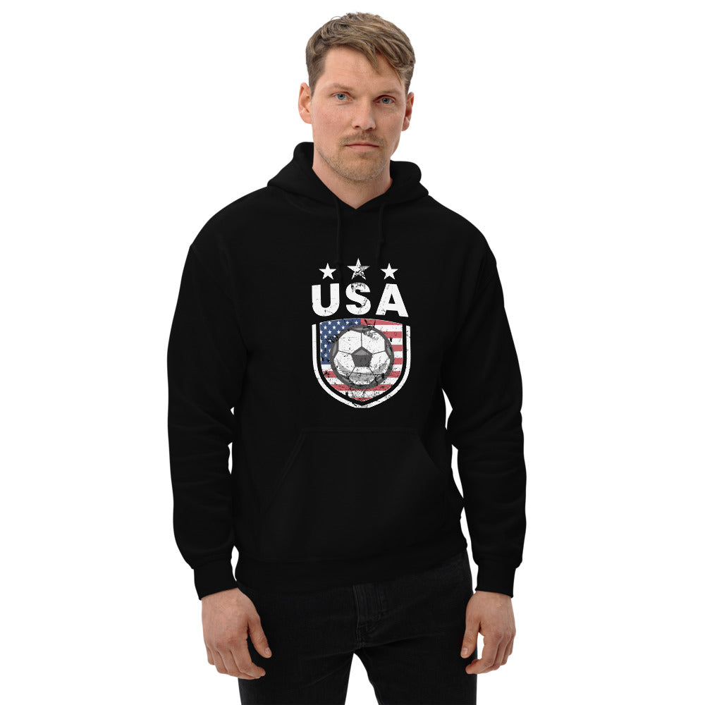 Retro USA Soccer Team Football Fan Country American Flag Unisex Hoodie Top Sweatshirt