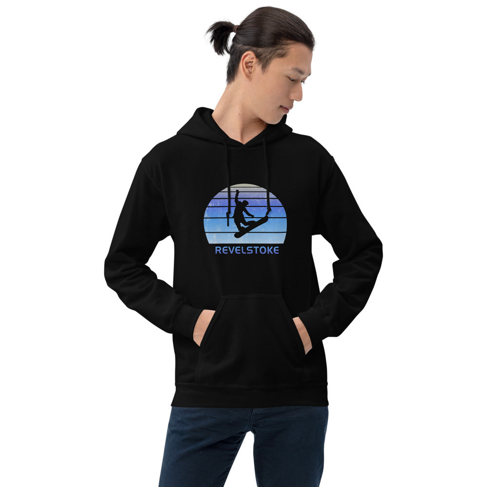Retro Revelstoke Canada Snowboarding Fan Unisex Hoodie Top Sweatshirt